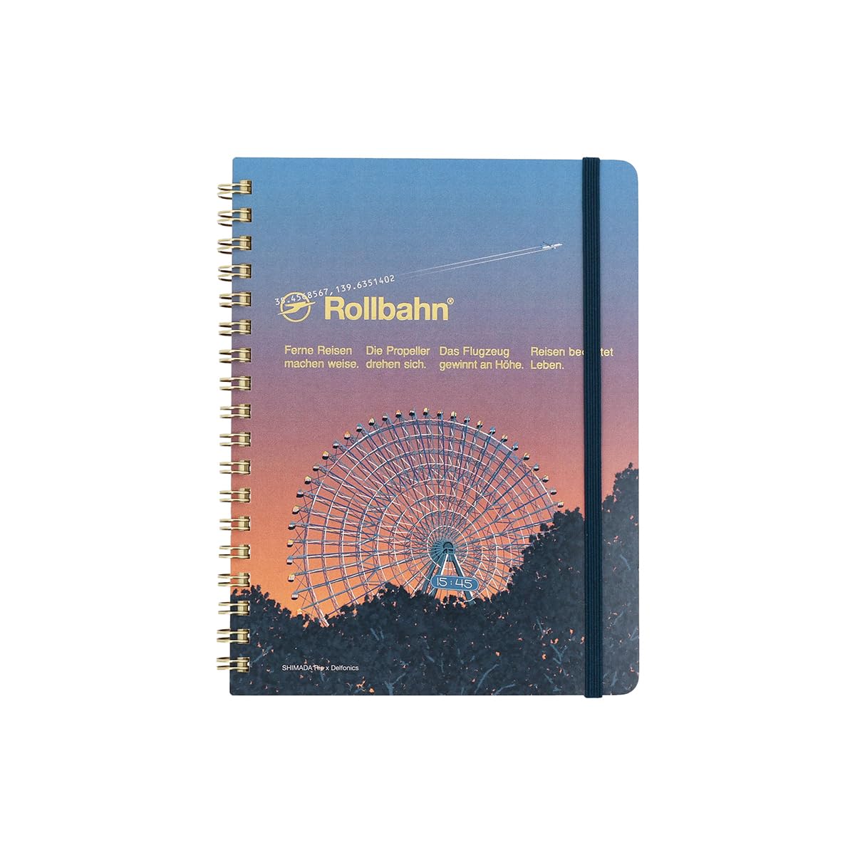 Rollbahn Pocket Memo L Shimada Rie Ferris Wheel Art Cover Made in Japan