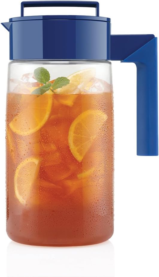 Takeya Iced Tea Maker with Patented Flash Chill Technology Made in USA, 1 Quart, Blueberry 1 Quart Blueberry