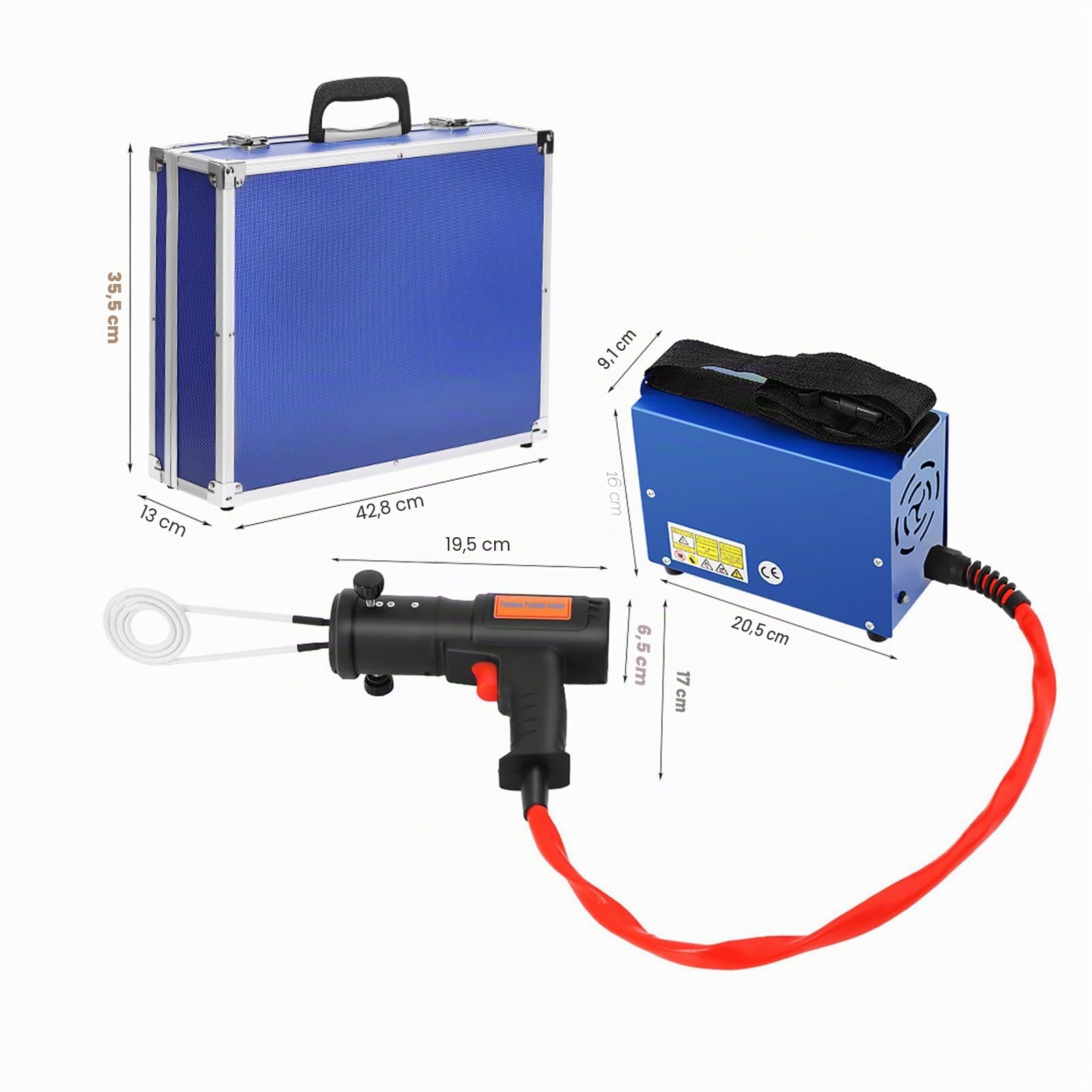 Chauffage à induction magnétique 1500W 750°C Chauffage à induction pour voiture Chauffage à induction avec 4 bobines de chaleur chauffage à induction sans flamme kit chauffage à induction bobines