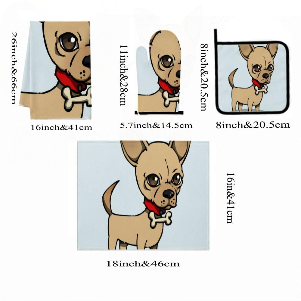 9PCS Carino Chihuahua Puppy5 Cucina Decor e Accessori Set
