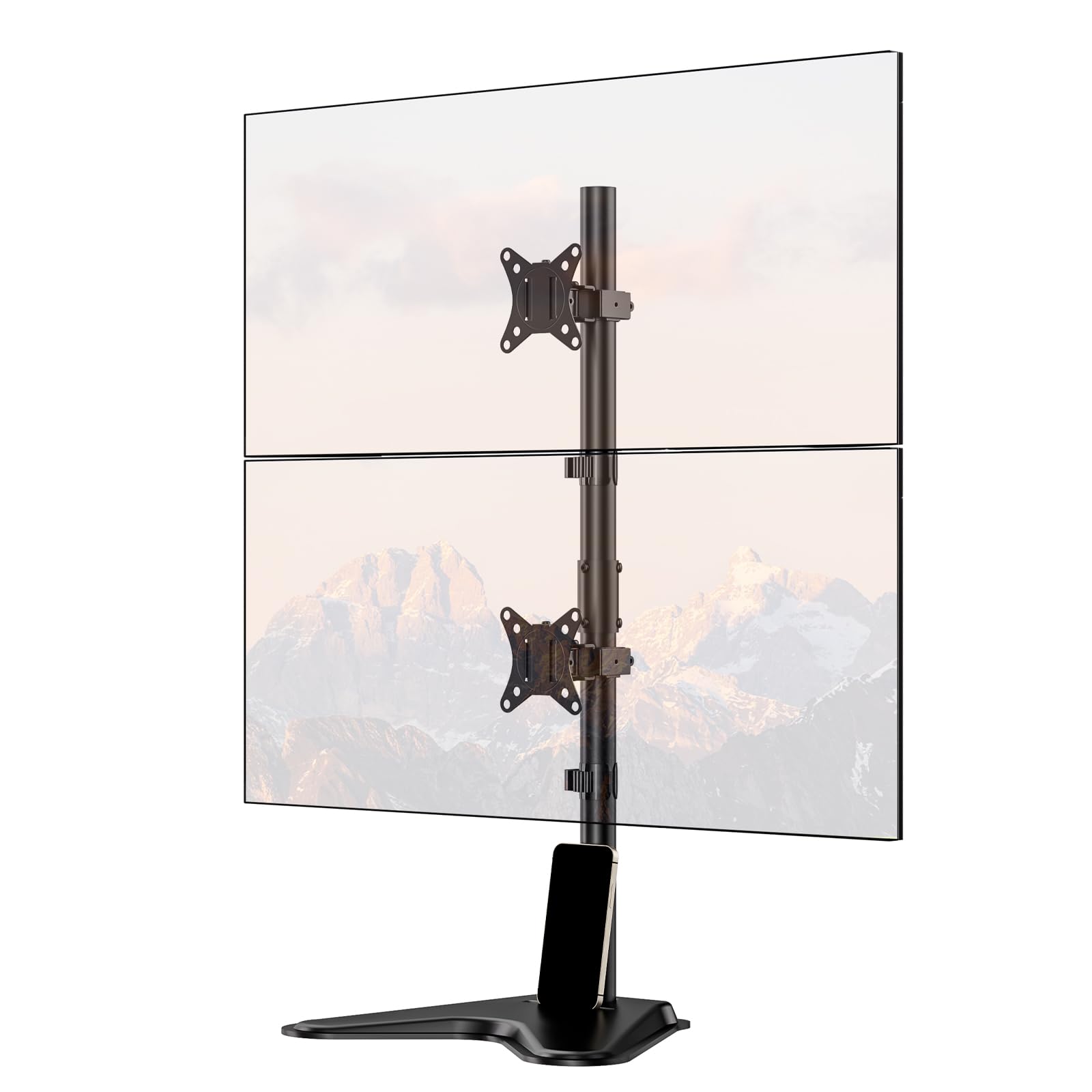 PUTORSEN Support Double Ecran PC, Support de Bureau autoportant Double écran pour Écrans 13-34 Pouces(Hauteur 81.5cm), Charge Max 9kg, VESA 75x75/100x100 mm