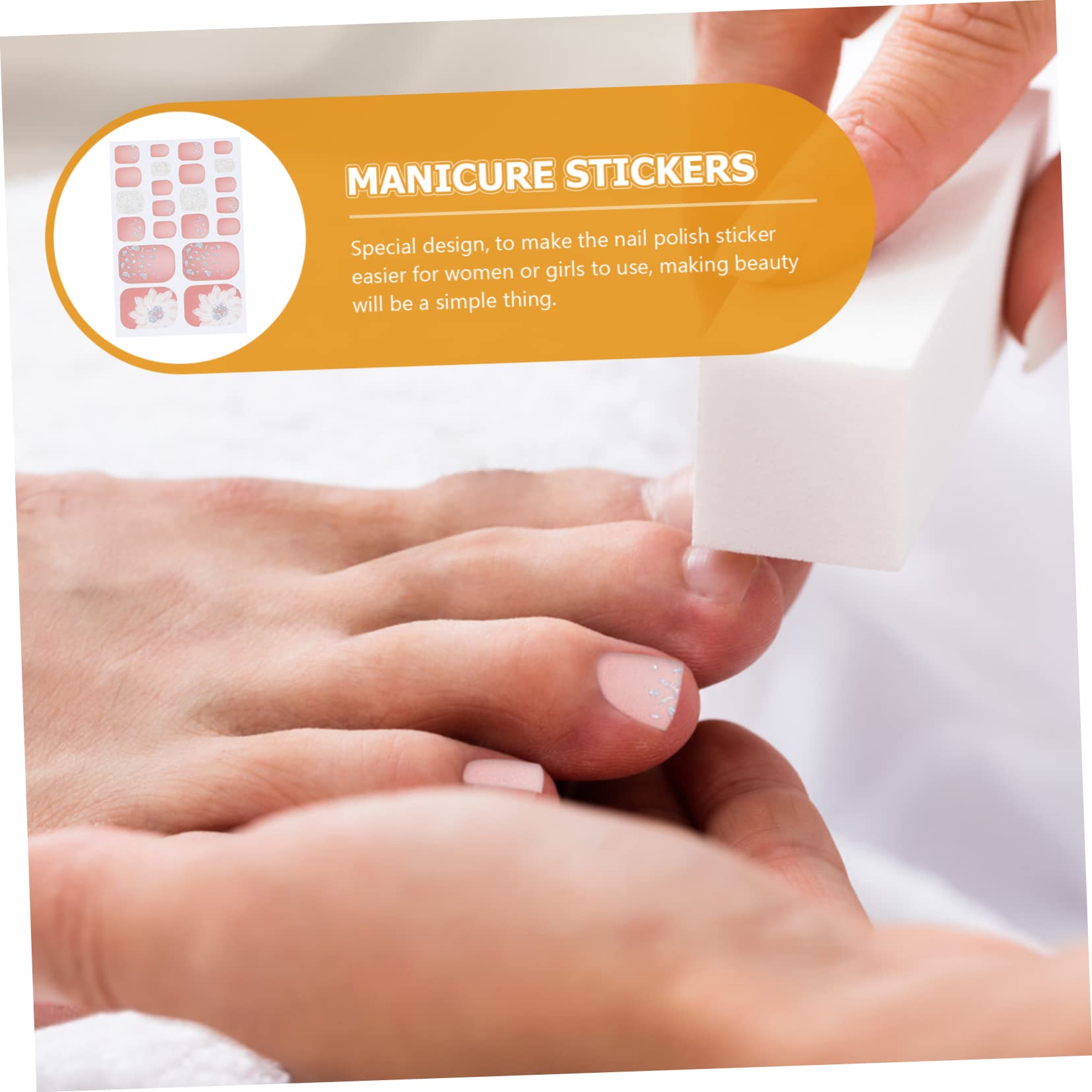 PACKOVE 5 Set Adesivi Per Unghie Decorativi Stickers Per Manicure Facili Applicare Design Chic Per Pedicure Art Per Feste E 8 Fogli*5