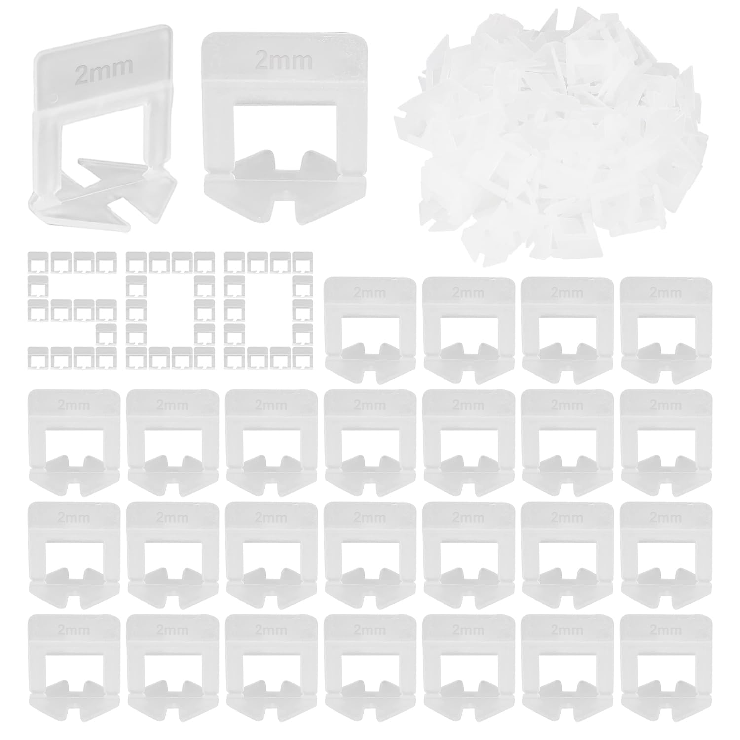500 Pcs Tile Leveling System Tile Spacers 2mm Tile Leveling System 2mm Tile Spacers Tile Levelling System Tile Levelling System and Levellers for Most Tiles