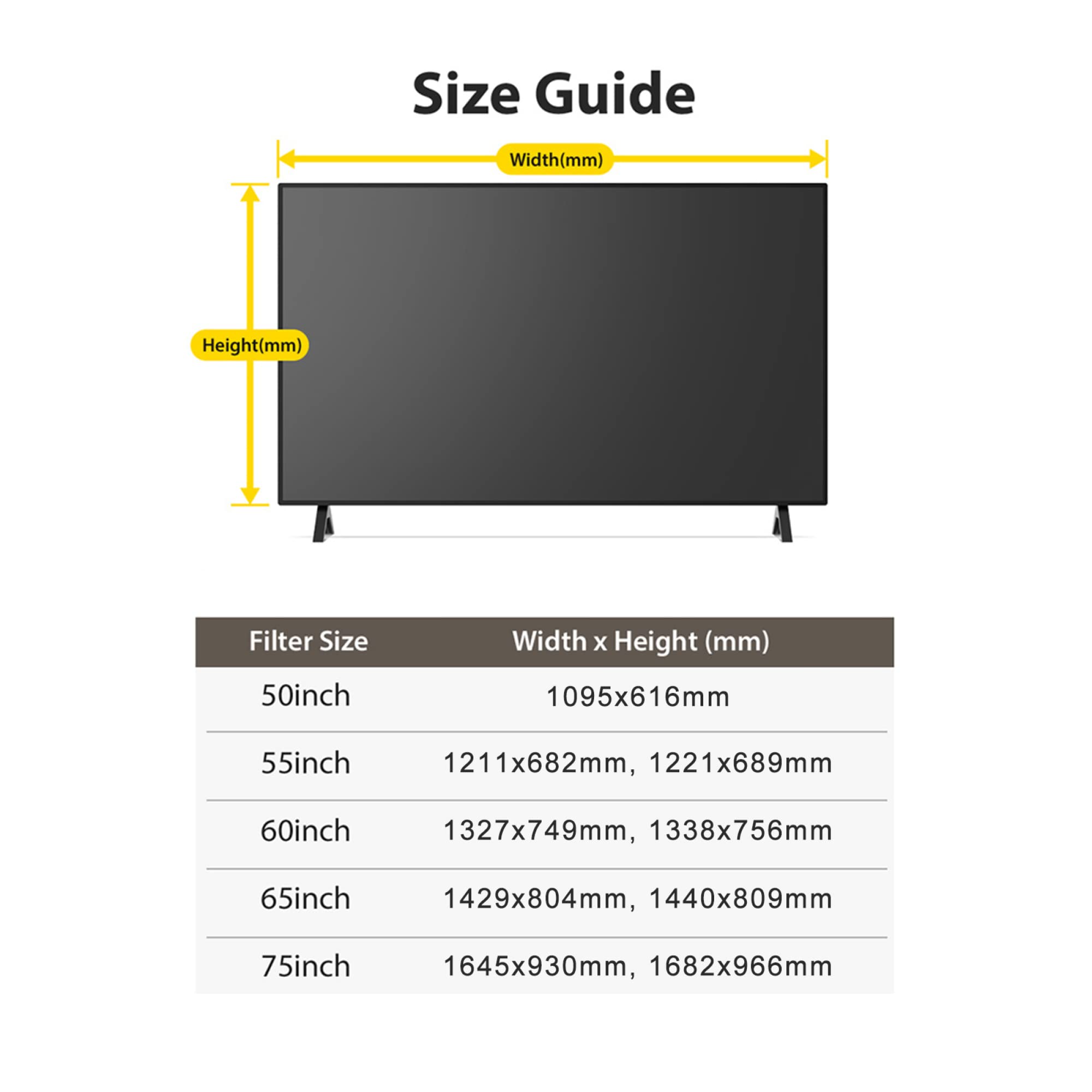 Protectores de Pantalla para televisores, Protector de Pantalla TV 50-75(55in1221x689mm)