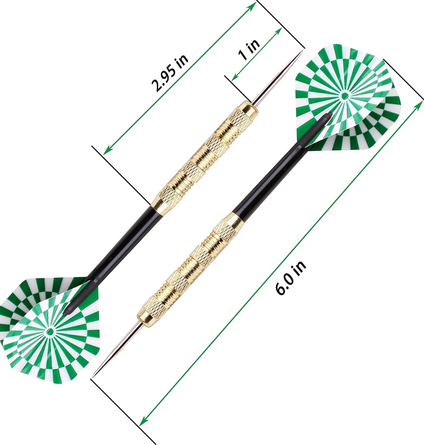 Leosportz Steel Tip Darts for Adult - Professional Darts for Dart Board | Steel Pointed Darts for Professional Play | 15cm Long Air Steel Dart (Pack of 9, Classic Gold) 2