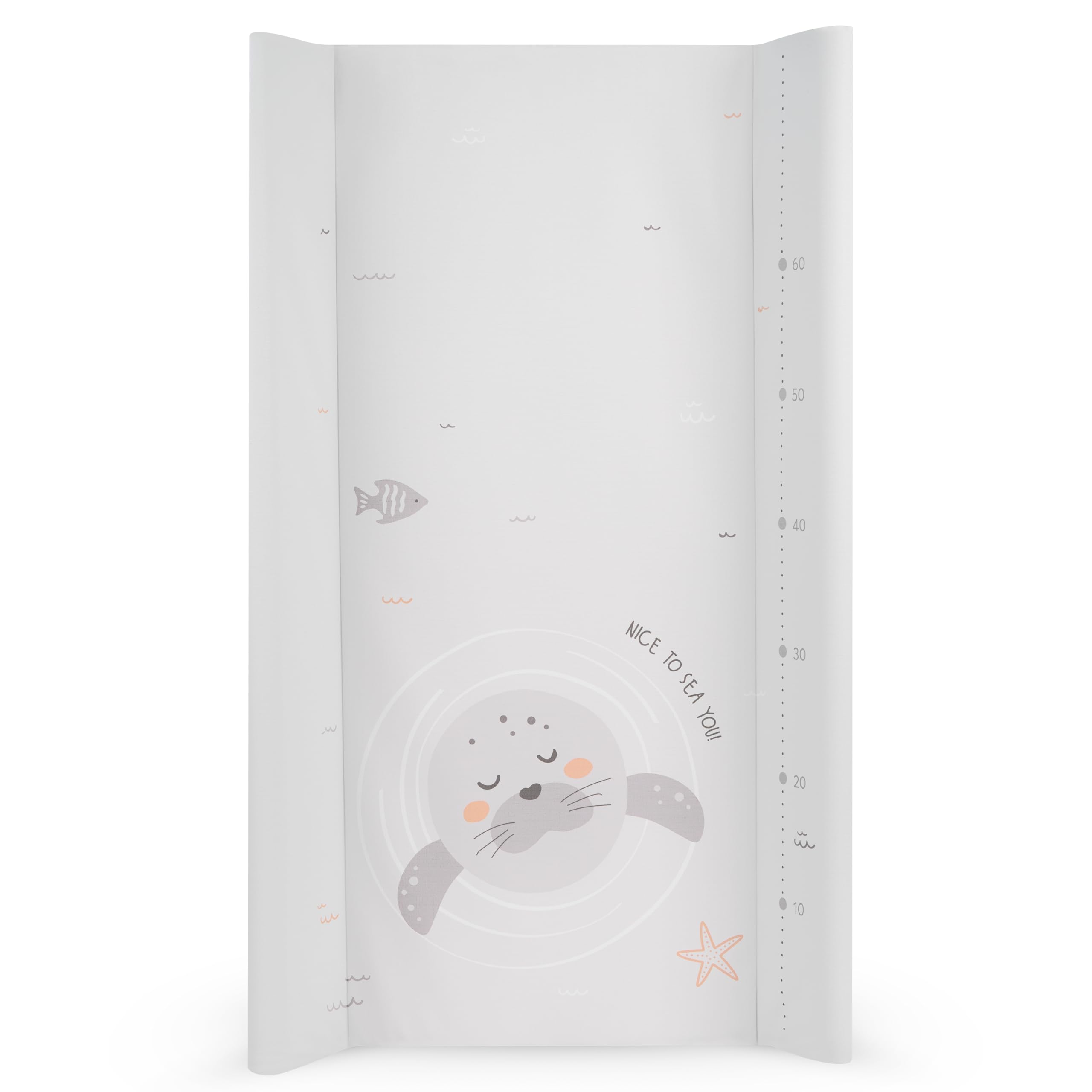 KikkaBoo SEALLY ME Portable Baby Changing Mat 80 x 50 cm – Waterproof and Soft PVC Changing Mat, Beige