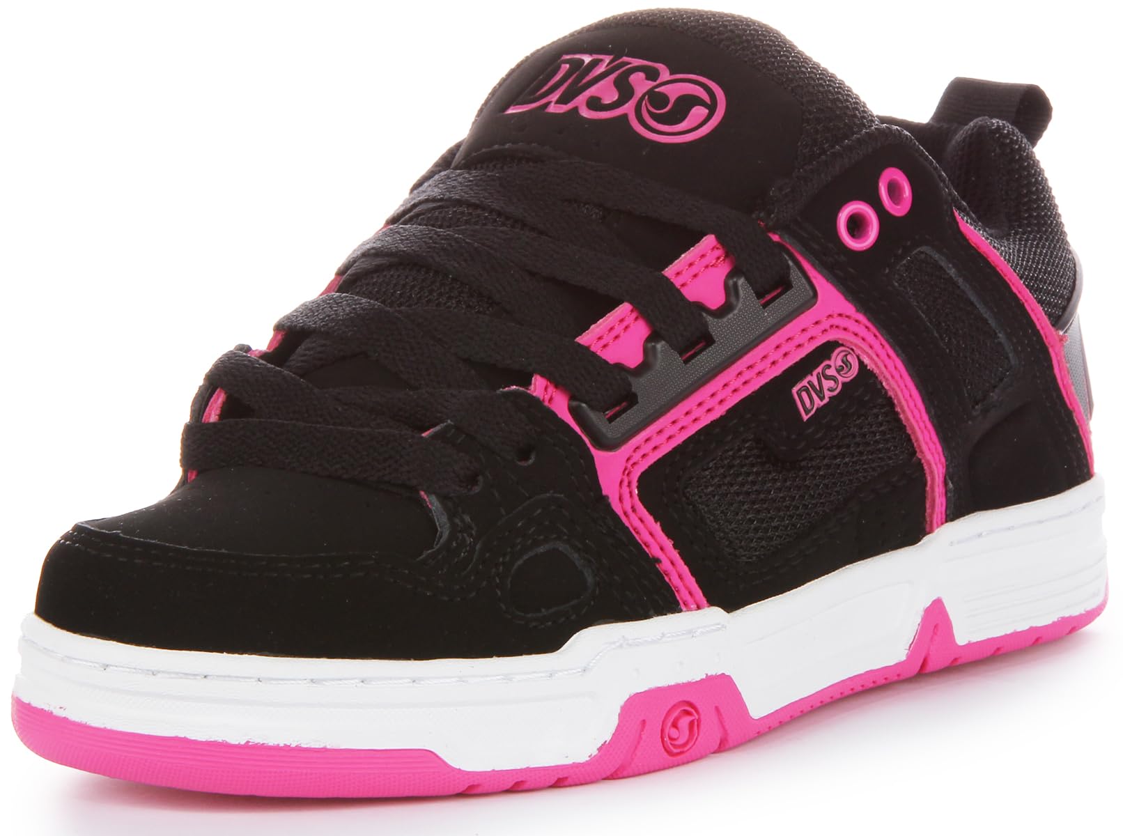DVS Women's Comanche Skate Shoe, Black Pink White, 5