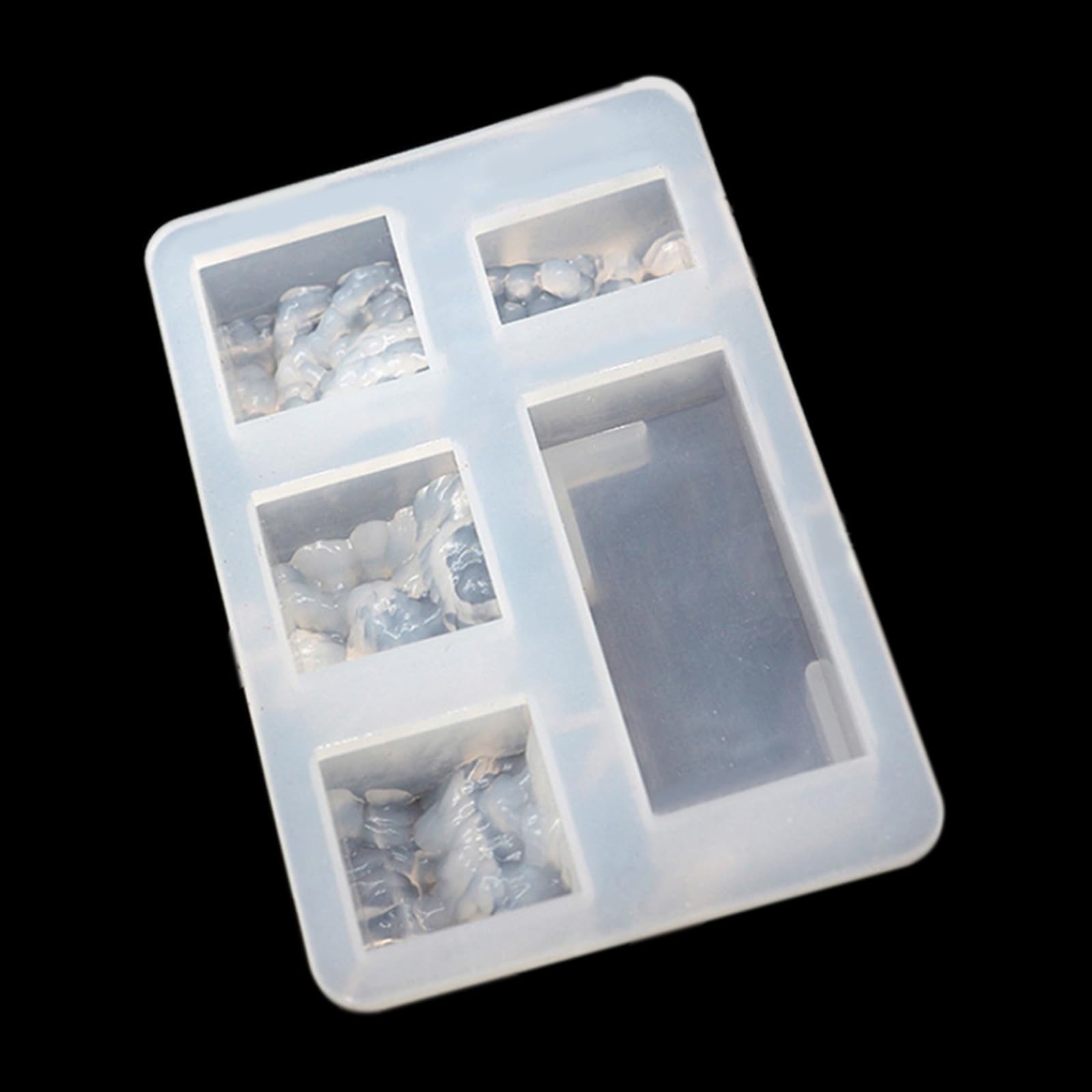 Moule silicone bijoux époxy à effet paysage minéral pour des finitions d'artisanat fin