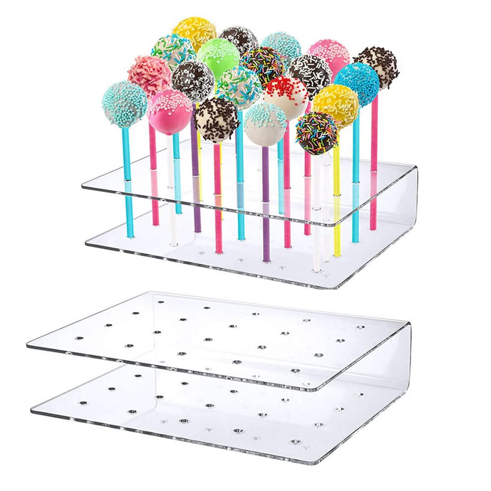 BBAOO Cake Pop Houder Standaard, 2 Stuks, Transparant, Acryl, Lollipop Houder, Bruiloften, Verjaardagsfeesten, Babyfeestjes, Winkels