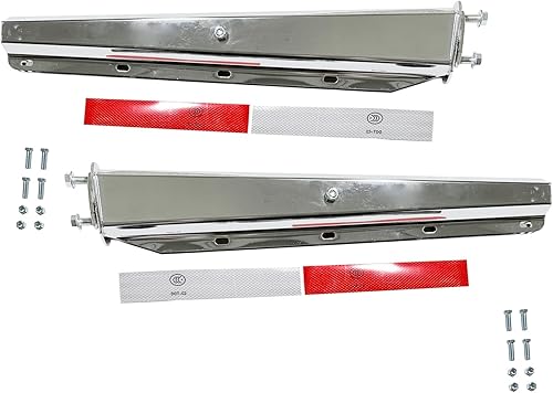 Miniatura 6 de Juego de 2 aletas de acero cromado con resorte recto con resorte para semirremolques de 24 x 24 pulgadas y soporte de suspensión de fango, pernos de