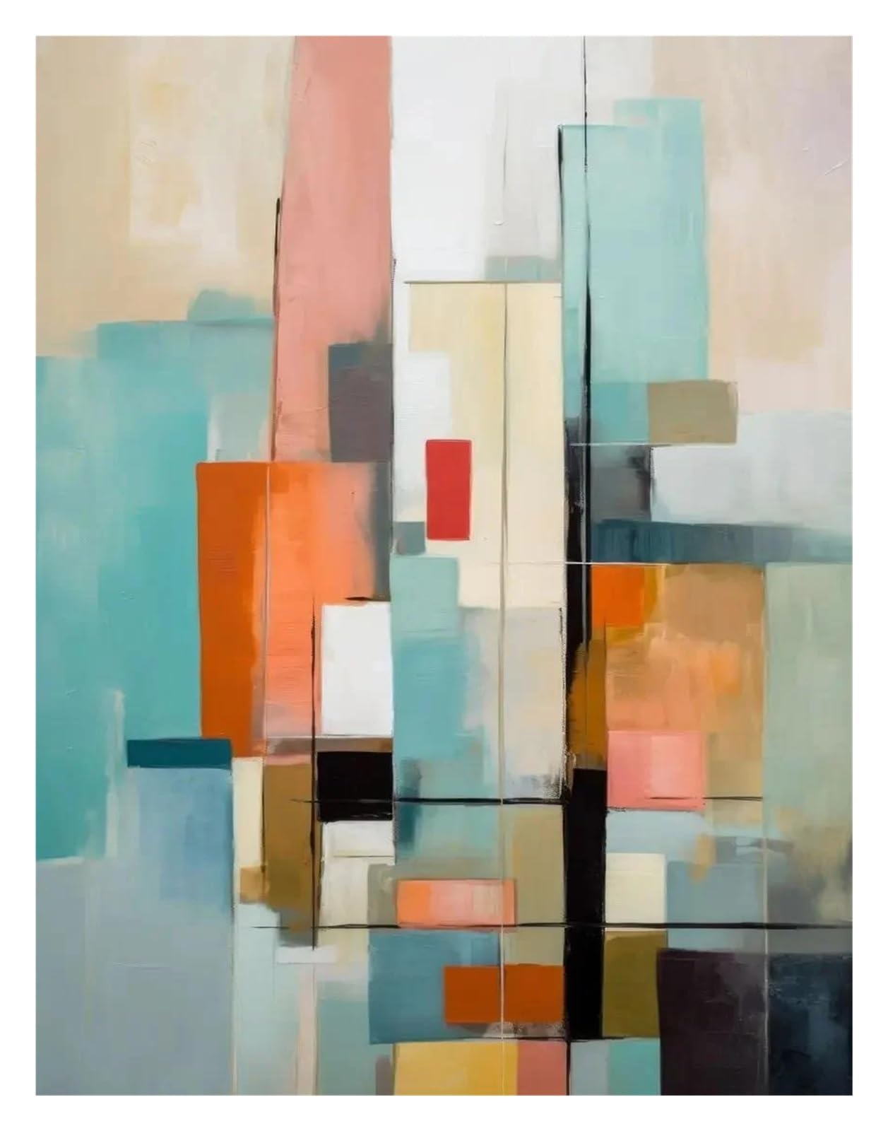 Peinture affiche murale XENITE multicolore pour un salon moderne
