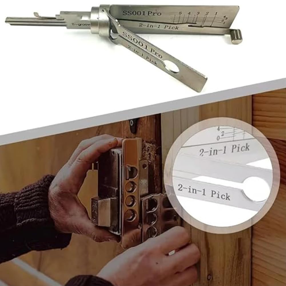 1 – 4 herramientas de decodificador de llaves, kit de recogida de acero inoxidable, herramienta de mano multifunción, kit de reparación de mantenimiento (1 unidad)