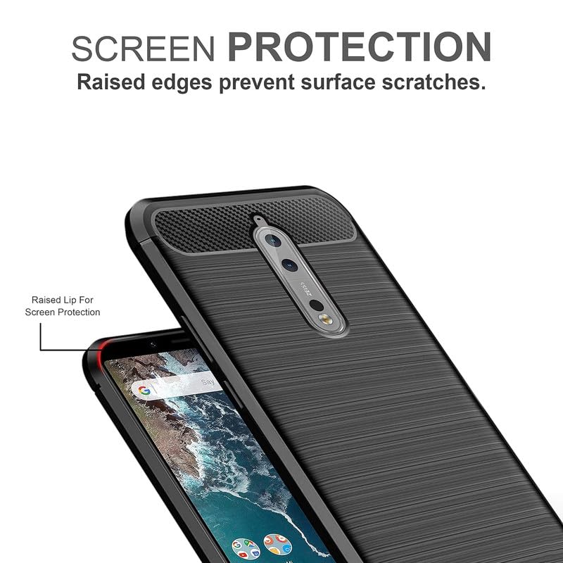 Image of Hybrid Carbon Fiber Back Case for Nokia 8 (Black)