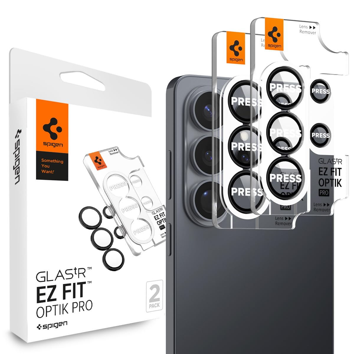 Spigen Camera Lens Screen Protector [GlasTR EZ Fit Optik Pro] Designed for Galaxy S26 Ultra - Black [2 Pack] - 2