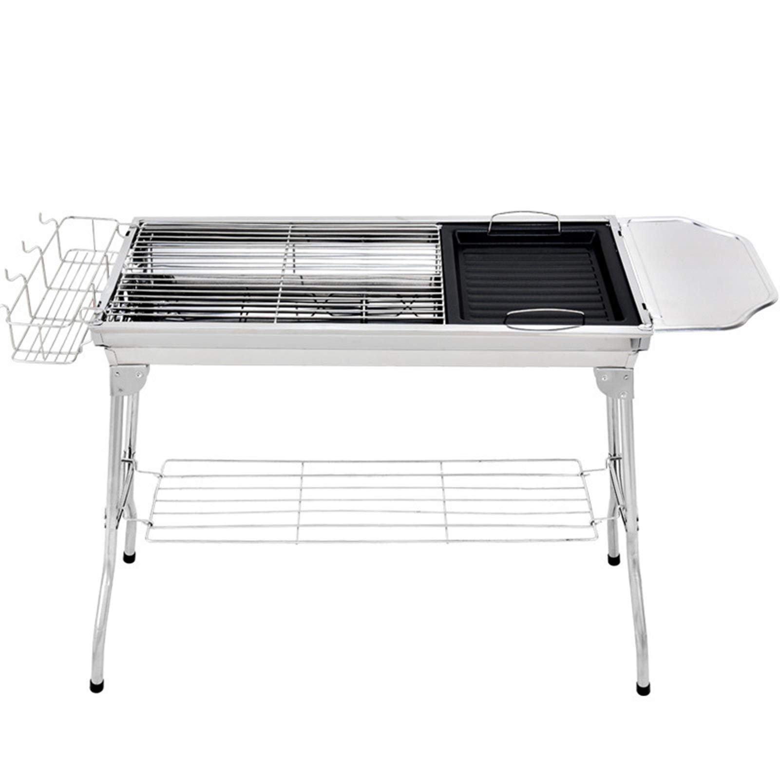 Barbecue Griglia a Carbone Portatile Pieghevole BARBANISH BARBECUE GRILL GRILL ACCIAIO INOSSIDABILE ACCIAIO INOSSIDABILE BBQ PER PICNIC GARDEN TERRAZZO Viaggi in campeggio, 3-5 persone o più Utensile