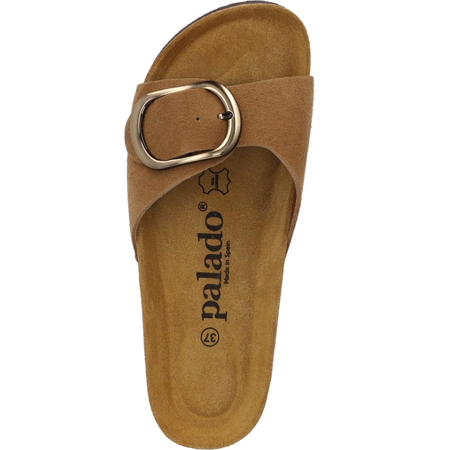 Palado Damen Pantoletten Malta OGS MP Premium Leather - Sandalen Made in Spain - elegante Hausschuhe mit Kork-Fußbett - modische Sommerschuhe