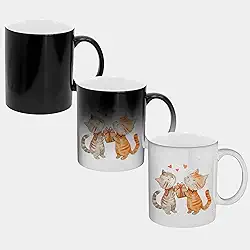 Caneca Magica Porcelana Muda de Cor - 325ml - GATINHOS PRESENTE AMIGO SECRETO 2