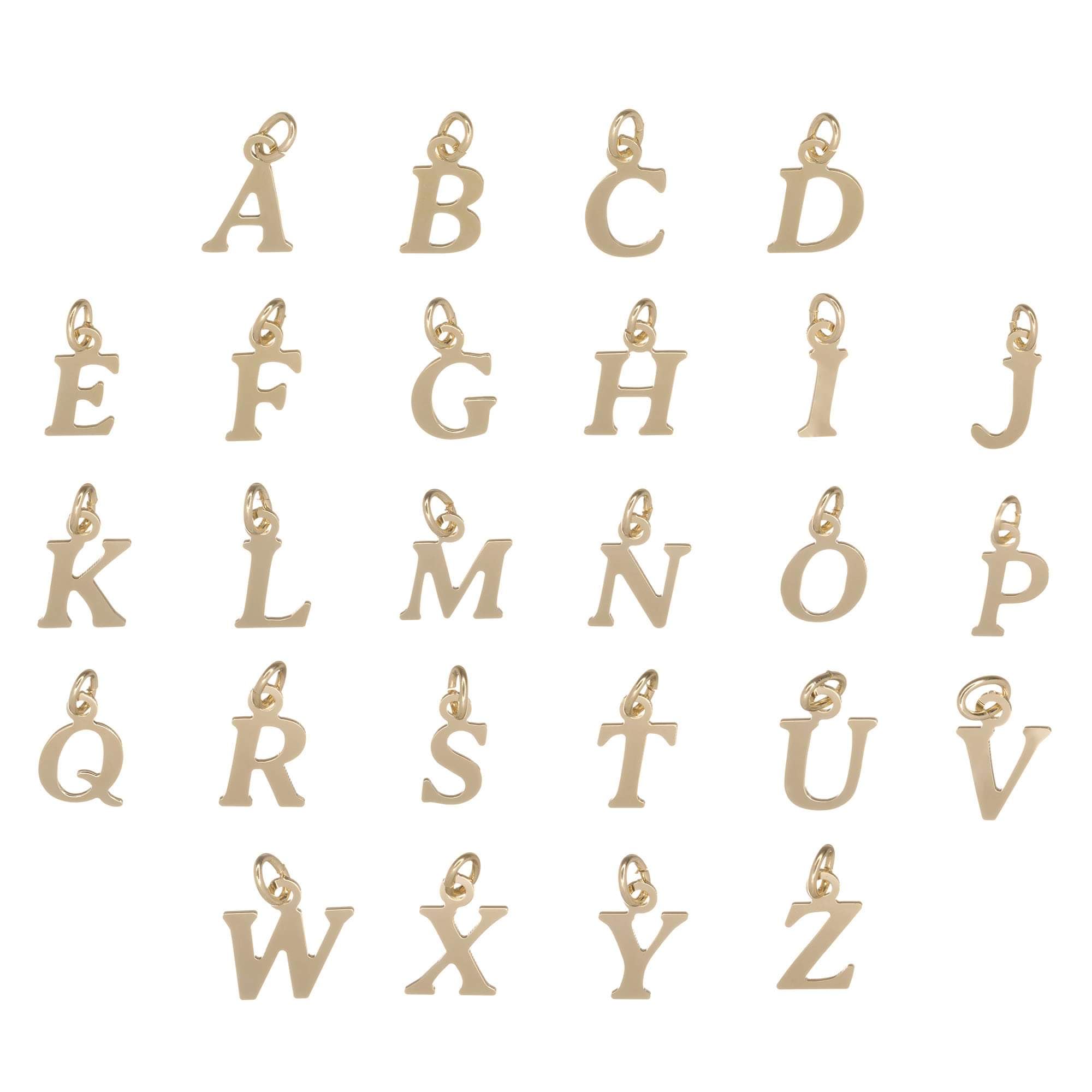 Pendentif alphabet or jaune 9 carats lettre initiale A Z 17 mm médaille femme