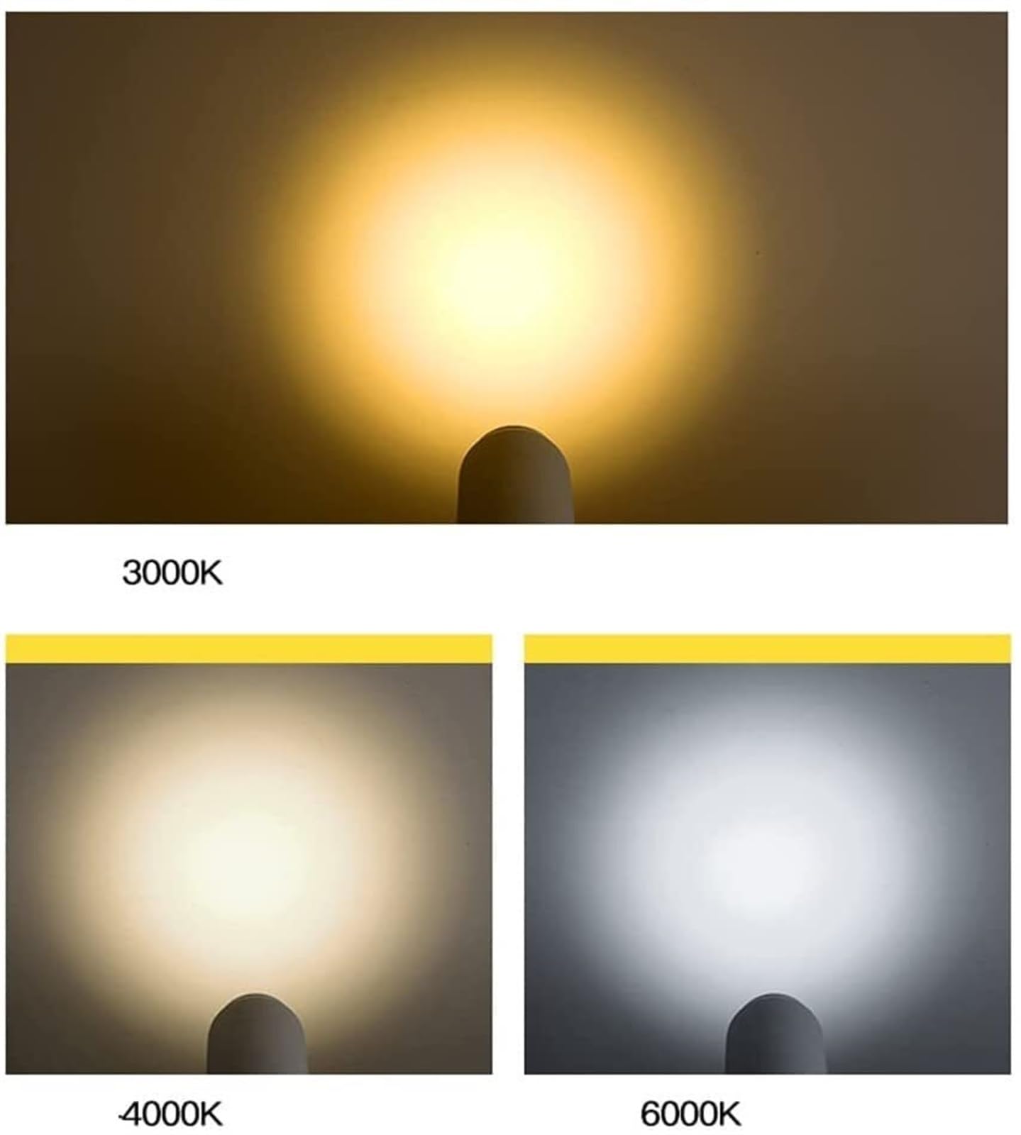 Płasko zamontowany obrotowy. Lampa sufitowa - Downlight regulowana 7 W z podstawą (ciepłe światło 3000K) (ciemne, 4000K neutralne światło)