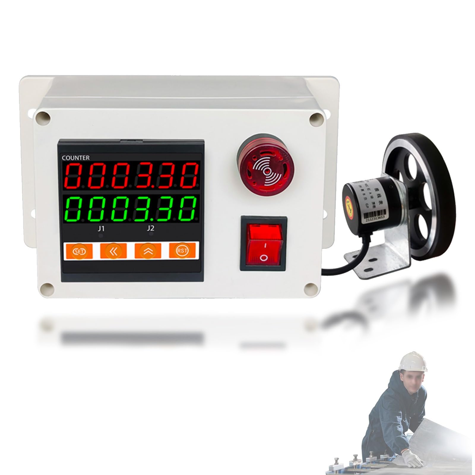 Contador digital de longitud, herramienta de medición de alta precisión con rueda rodante y zumbador, rango 0-999999, para cable, línea de pesca, hilo de seda