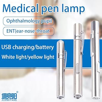 LED Dual Light Source Soft Non-Harsh Ear and Nose Pupil Medical Pen Light (611)