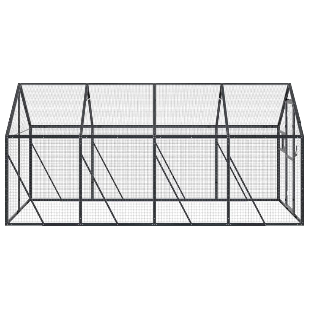 Voliere Anthrazit 1,79x4x1,85 m Aluminium,Tier- & Haustierbedarf,Haustierbedarf,Vogelbedarf,Vogelkäfige & -ständer,Anthrazit,39.66 kg-3155803