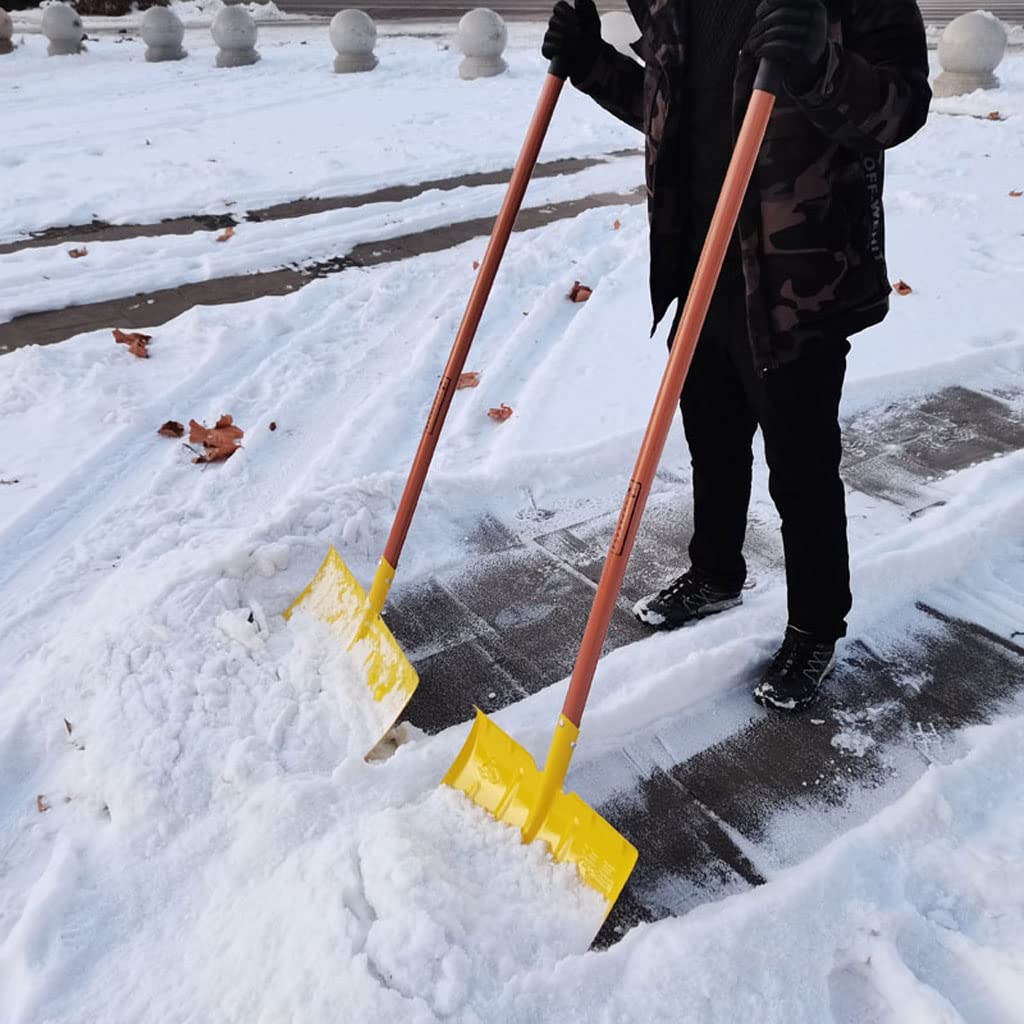 Pala de Nieve Herramienta de eliminación de Nieve Espesa, Pala de Nieve de Tabla de Empuje de Nieve templada de Acero al manganeso para Limpiar la Nieve Palas Quitanieves Jardín Herramientas