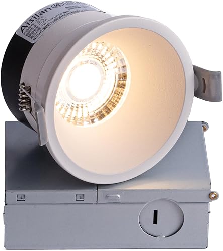 Aisilan - Luz LED empotrable de 3 pulgadas, 7 W, IP65, impermeable, Downlight ultra delgado, foco de techo de aluminio de 110 V, blanco cálido, 3000