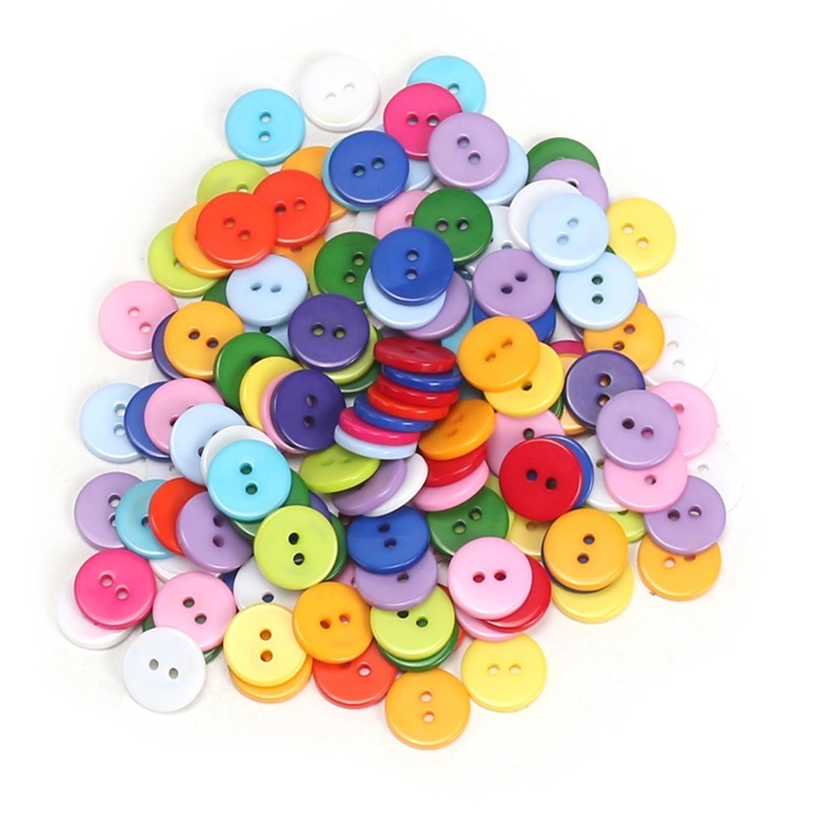 Knöpfe, Knöpfe, 500 Stück, rund, Kunststoff, 2 Löcher, mehrfarbig, 4 mm, DIY, Basteln, Nähen