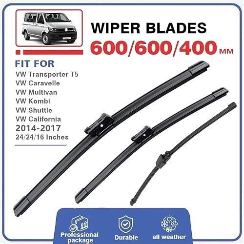 Miniatura 2 de Escobillas de limpiaparabrisas compatibles con VW T5 Transporter Caravelle Multivan California Kombi Shuttle - Escobillas para parabrisas delantero