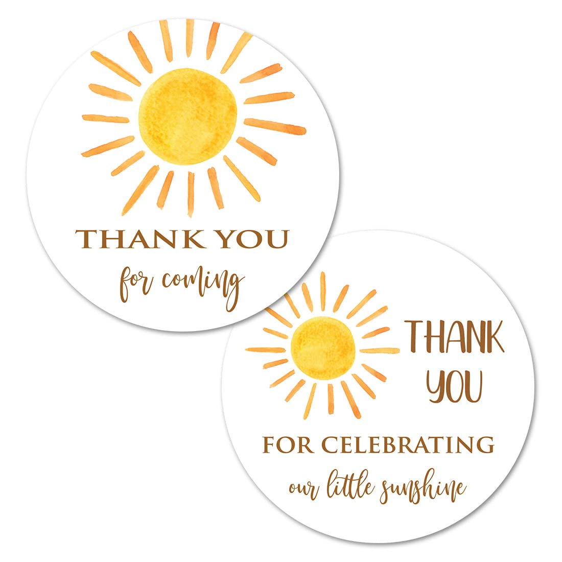 Stickers soleil de remerciement de 5,1 cm pour fermer vos enveloppes et paquets cadeaux