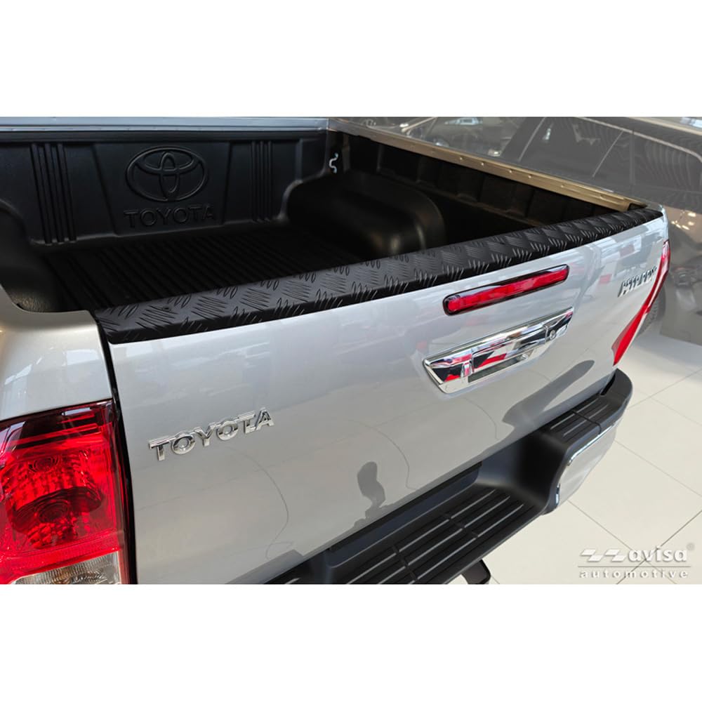 Avisa Aluminium Pickup Heckklappenschutz kompatibel mit Toyota Hilux VIII Facelift 2020- - Schwarz