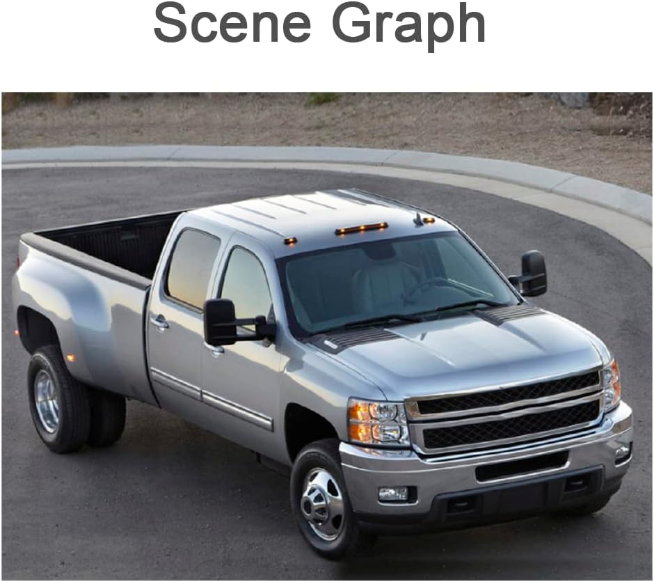 Towing Mirrors fit for 2007-2014 Chevy Silverado 1500 2500 3500 GMC Sierra Yukon Tahoe Power Heated Manual Telescopic LH RH Tow Mirrors Black Cap