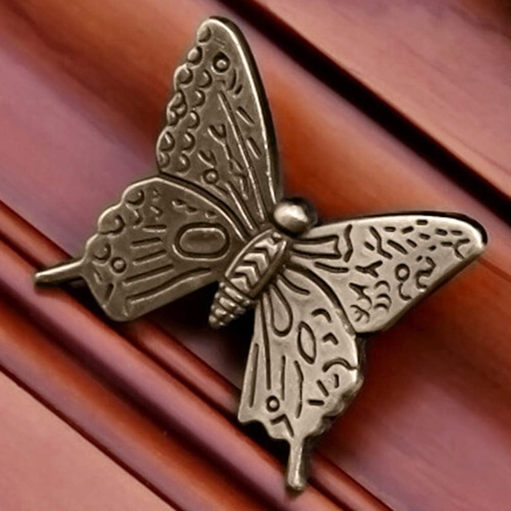 Denpetec 10 Pcs Vintage Butterfly Alloy Cabinet Knobs - Shape Drawer Pull Handle for Dresser, Closet, Cupboard, Wardrobe