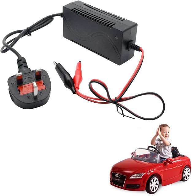 MASO DC 12V 1000mA Battery Charger Adapter For Sealed Lead Acid Batteries Kids Electric Ride on Toy Car Bike (UK Plug)