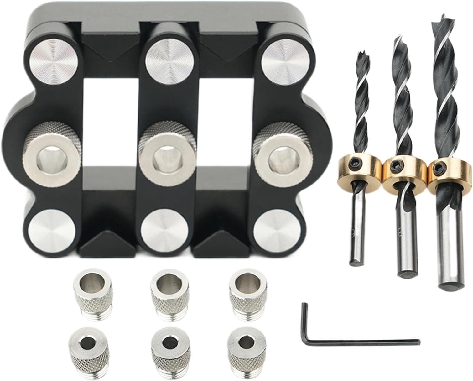 Metal Drilling Hole Kit - Self-Centering Multipurpose Drill Guide,Drilling Hole Supplies, Portable Woodwork Tool for Furniture Assembly