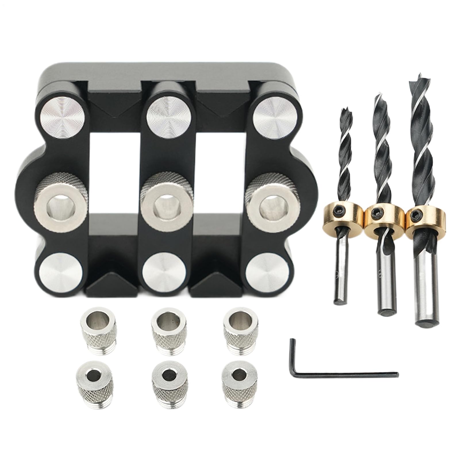 Metal Drilling Hole Kit - Self-Centering Multipurpose Drill Guide,Drilling Hole Supplies, Portable Woodwork Tool for Furniture Assembly