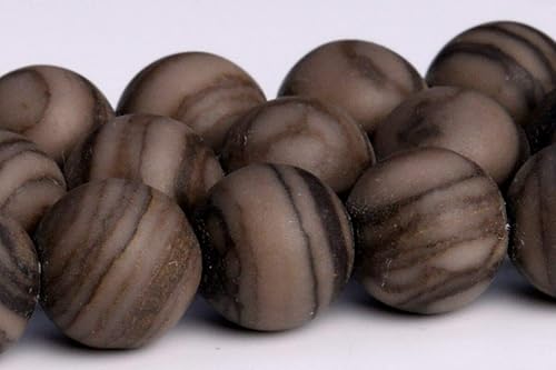 Perfect Beeds Store - Cuentas sueltas redondas de 0.394 in de grado AAA, color café mate natural, jaspe marrón mate, 14.5 pulgadas, cuentas,