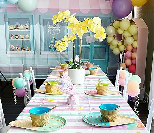 Miniatura 6 de Lawei Paquete de 24 tazas de plástico para helado con cucharas, cuencos de plástico reutilizables para helado, lindos cuencos de postre de helado de