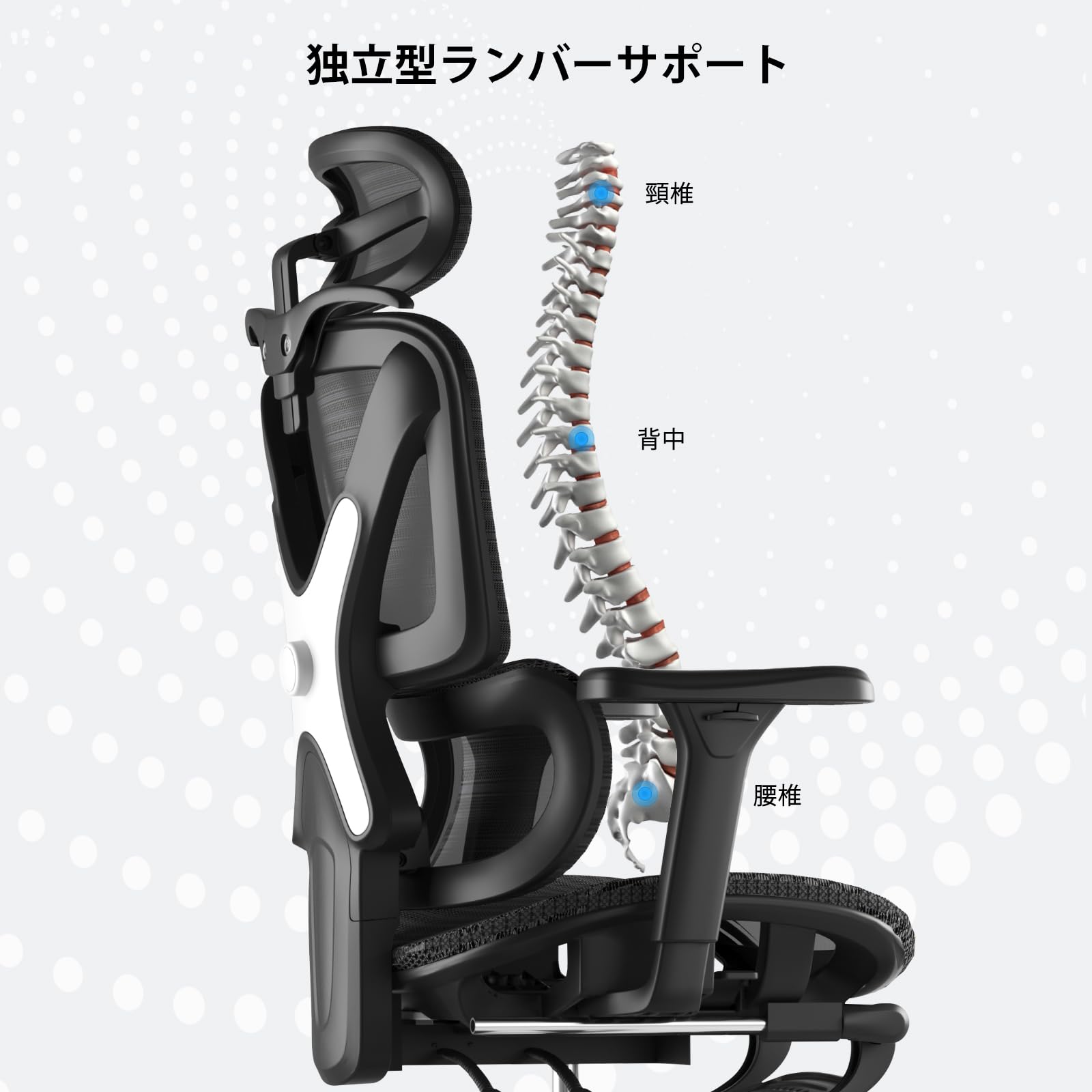 Amazon.co.jp: DEULUKO オフィスチェア メッシュ 人間工学 椅子 疲れ