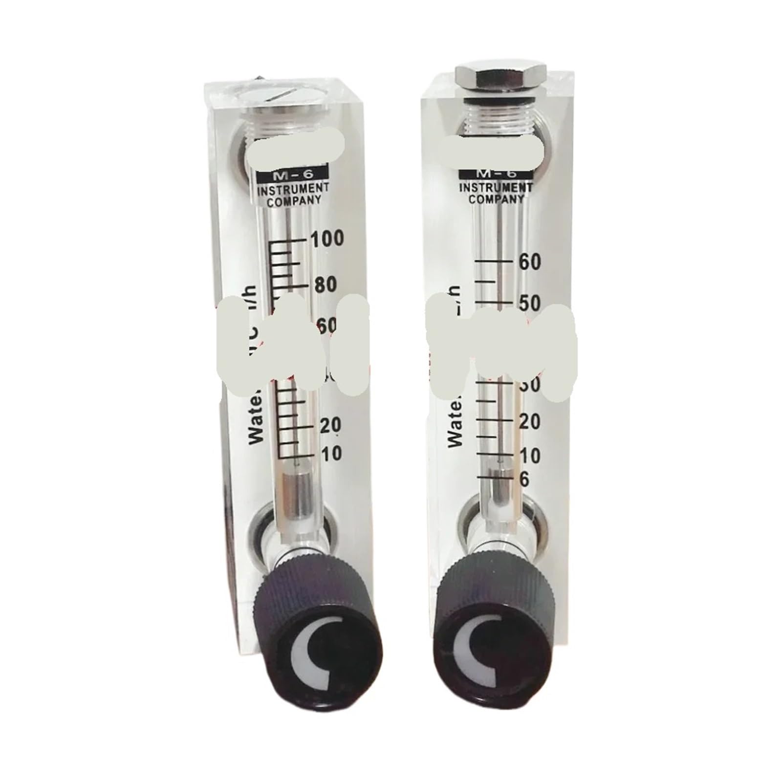 1 Uds 1/4 "hembra 2-20L/H 4-40L/H 6-60L/H 10-100L/H LZM-6T flujómetro flotador rotámetro de agua de plástico acrílico con válvula ajustable(10-100L per Hour)