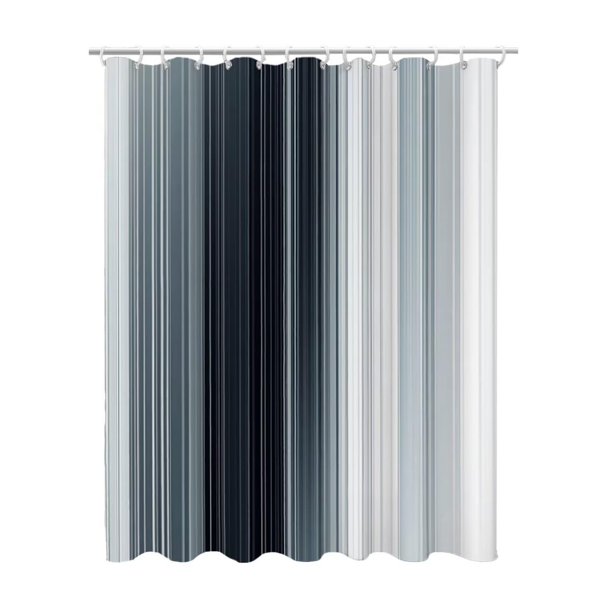 Rideau de douche gris 120 x 200 baignoire lavable en tissu rayé
