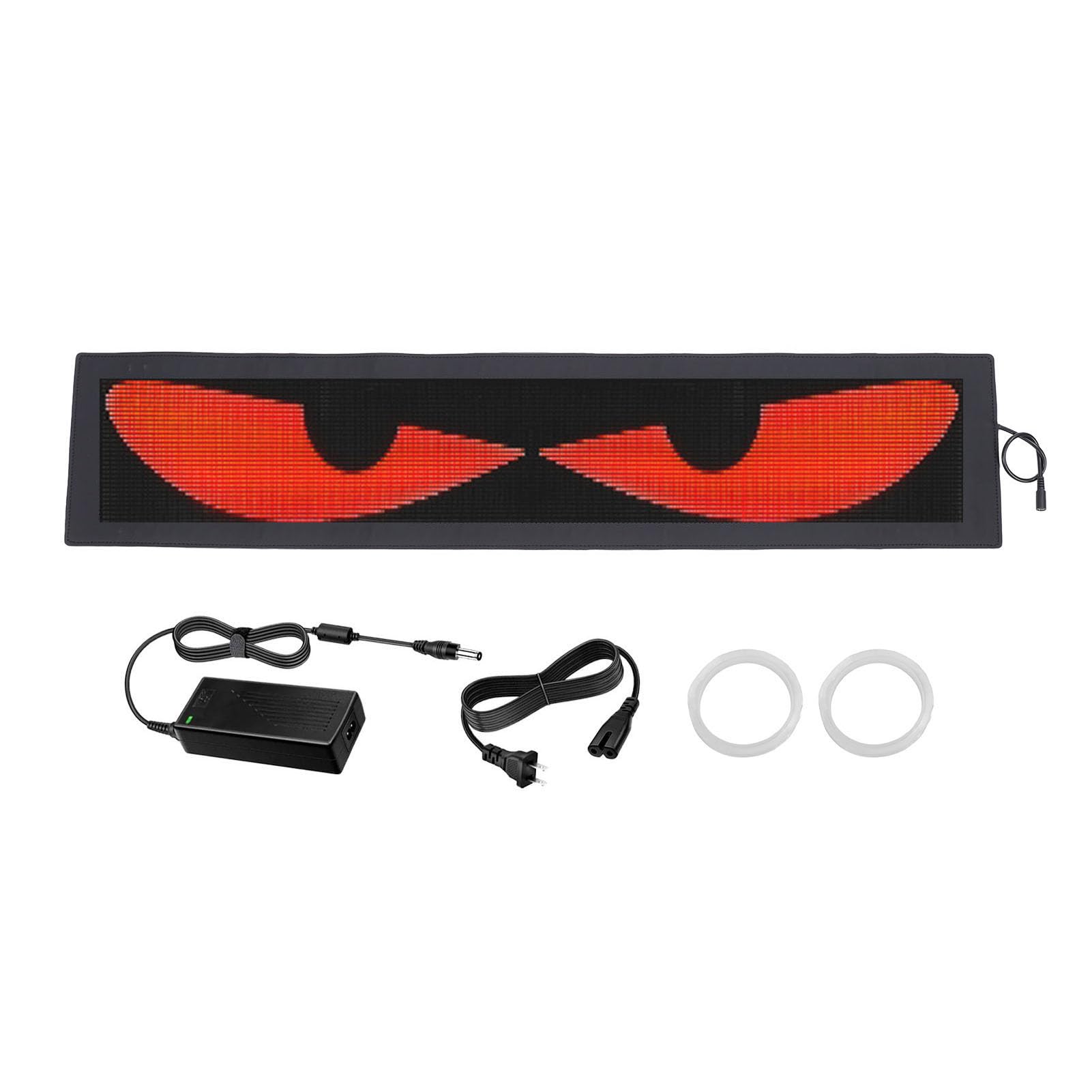 32 x 192 Dot Pixel Color LED Large Size 8.46 x 40.16inch Flexible Screen Mobile LED Dynamic Devil Eye Screen LED Devil Eye Flexible LED Display Flexible LED Signs (US Plug)