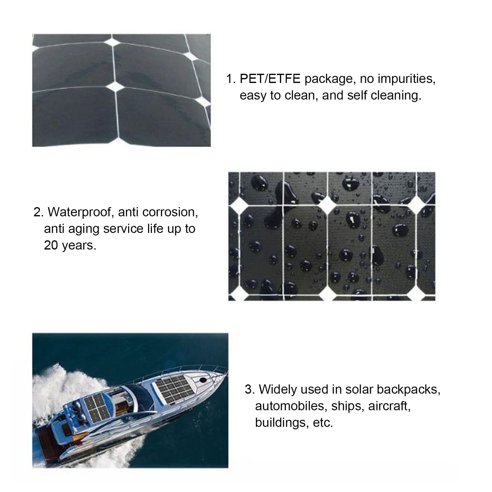 Kit de panneaux solaires 2 pièces 15 W chargeur de panneau solaire monocristallin portable haute efficacité léger pliable pour le chargement de caravane de bateau de camping-car