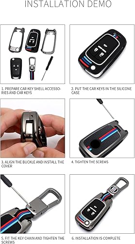 Miniatura 6 de Funda de aleación de zinc compatible con Chevy Cruze Equinox Camaro Malibu Sonic Buick Lacrosse Regal Verano Encore