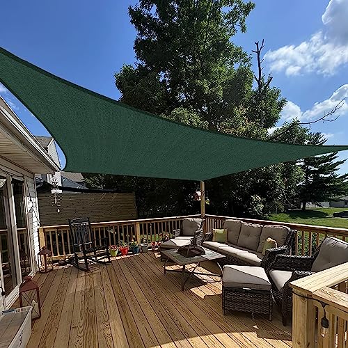 E & K Sunrise 8 'x 12' verde toldo cuadrado toldo – Permeable UV bloque tela Durable Patio al aire libre