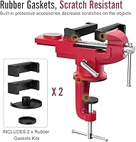 Vista 9 de Housolution Abrazadera Universal de Mesa de 3 Pulgadas, Base Giratoria de 360, Abrazadera de Banco para el Hogar, Abrazadera de Tornillo de Banco