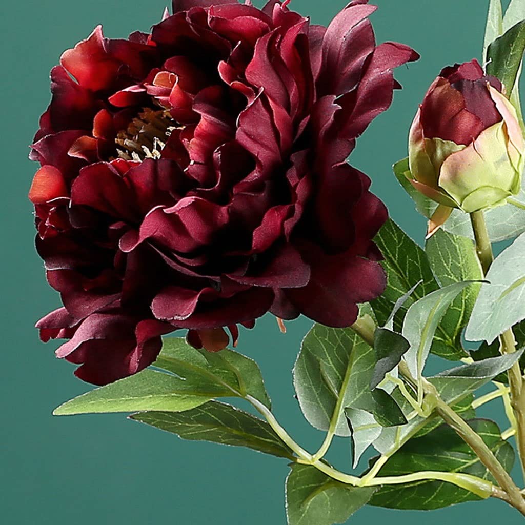 Künstliche Blumen Pfingstrose Künstliche Blumen Einfache 6 Köpfe Blumenstrauß mit High End Keramik Vase Set Hochzeit Party Braut Heimtischdekoration Künstliche Blumen wie Echt (Color : C)