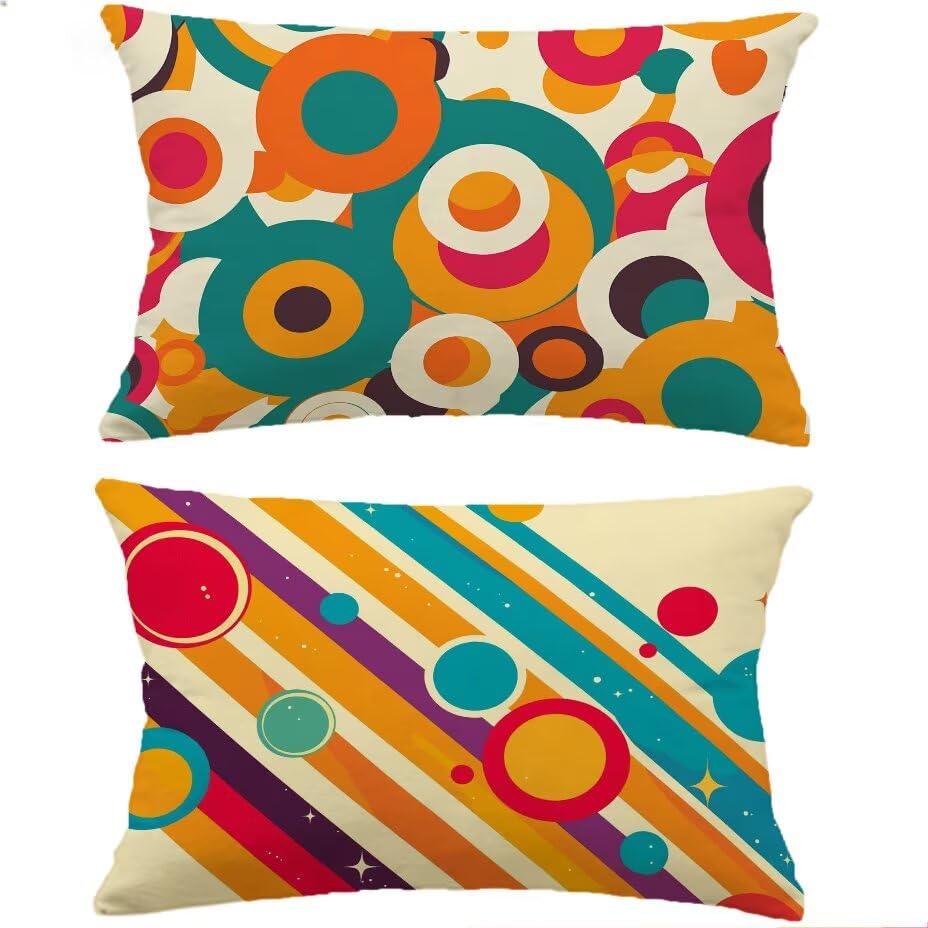 Housse de coussin extérieur 70x90 imperméable aspect lin pour salon de jardin