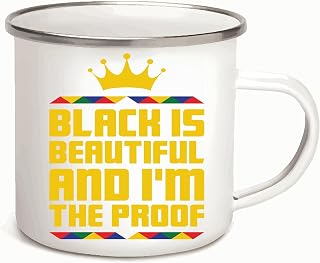 Black Girl Magic Gift A Statement Gift for Proud African American Women 12oz Enamel Silver Mug